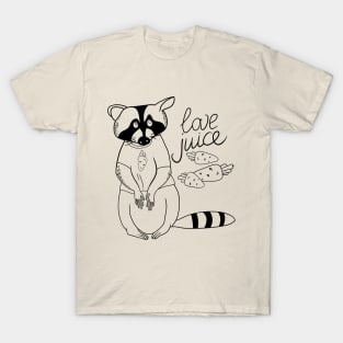 Cartoon raccoon and carrot juice T-Shirt